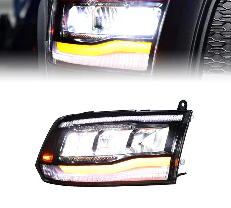 

Suitable For Dodge Ram 1500 Headlights Converted Into Dodge Ram Modified LED Daytime Running Lights, Running Water Turn Signals