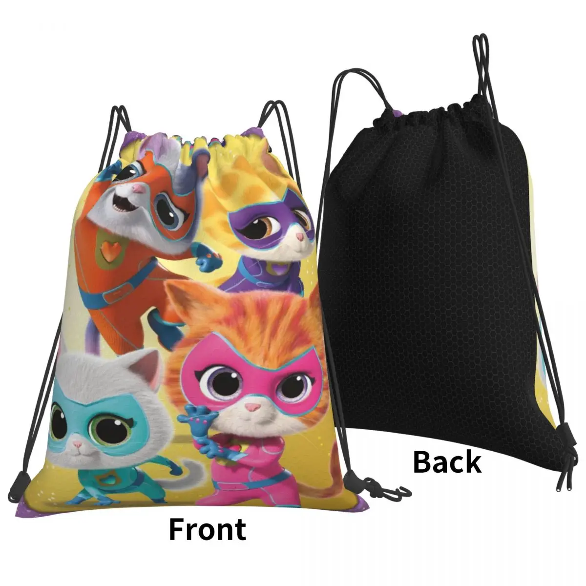 Disney Junior Custom Pattern Logo Drawstring Bag, Superkitties Viagem Mochila, Saco De Armazenamento De Estudante, Saco De Escola 