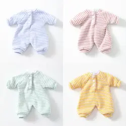 7 Colors Cute Doll Striped Pajamas Clothes Suit for GSC ob11 obitsu 11 Doll Jumpsuit for 1/12 BJD Doll Sleep Clothes Accessories