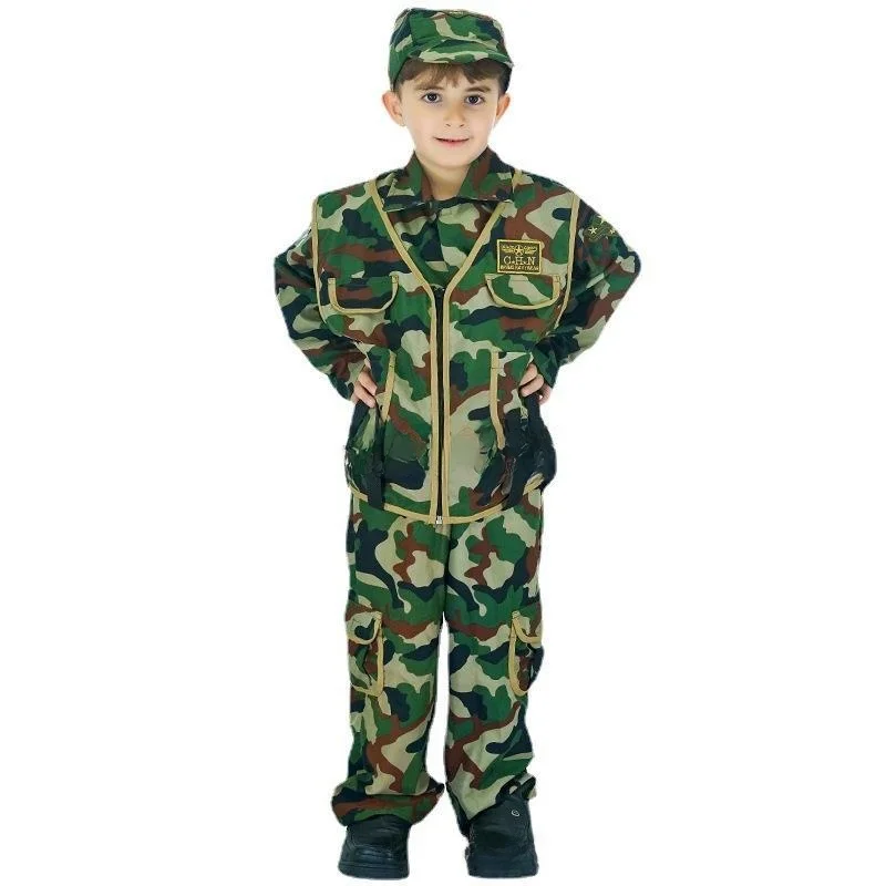 

Детский камуфляжный солдатский костюм на Хэллоуин, костюм Plang из искусственного материала, КТВ Dr, подходит для осеннего сезона