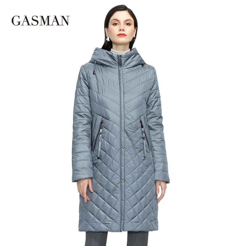 GASMAN-gabardina larga informal para mujer, chaqueta a la moda, talla grande, 2022