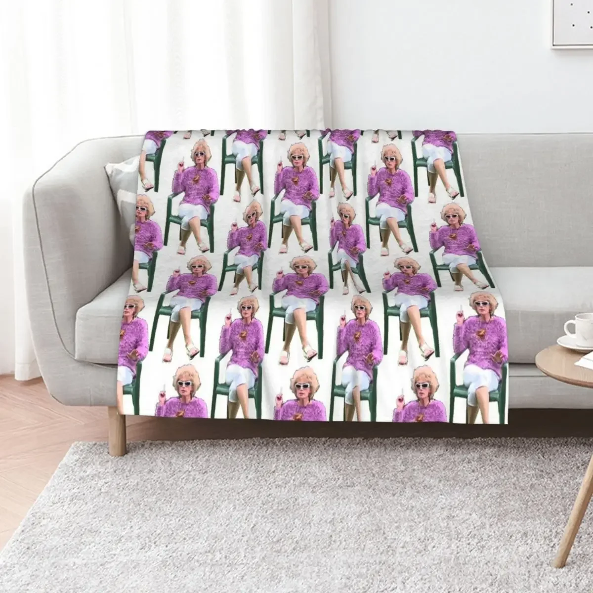 

Kath and Kim: Kath Having a Smoke Throw Blanket Plush Baby Thins Bed covers Blankets