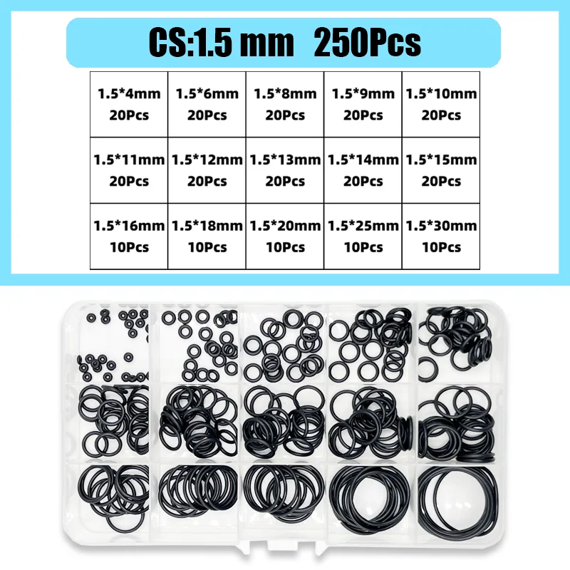 1400-100 Stück O-Ring Gummidichtungen Dichtungsring Set Nitrilkautschuk Hochdruck O-Ringe NBR Dichtung Gummiband O Gummiringe Set – Detail 17