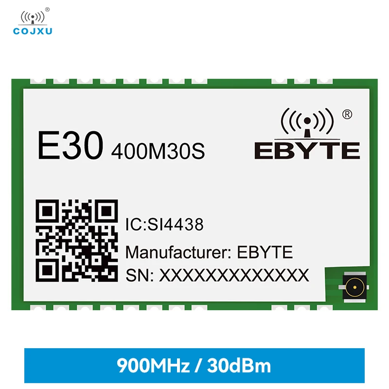 

433/470MHz Wireless SPI rf Module SI4438 30dBm Half-duplex Long Range 5.6km IPEX Stamp-hole Data Transmitter E30-400M30S(4438)