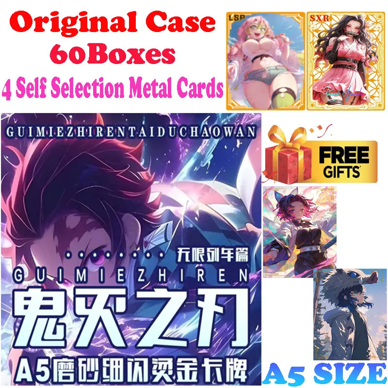 2024 Newest Case Wholesale A5 Size Demon Slayer Card Shinobu Japanese Anime Trading Mitsuri Tanjiro CCG TCG Hobbies Gift