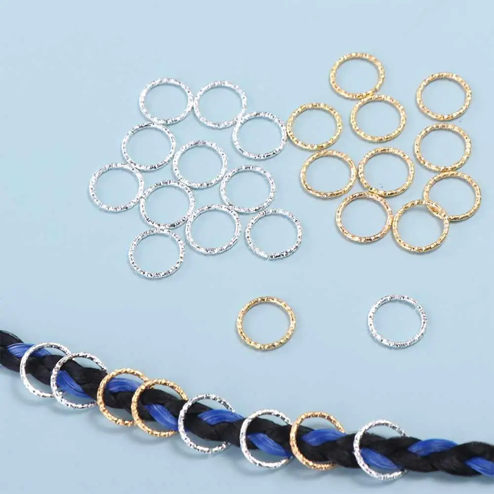 50PCS Hair Accessories Opening Hoop Circle Hair Rings Charm DIY Dreadlocks Beads Hairpin Jewelry Cuff Clip Hair Braids