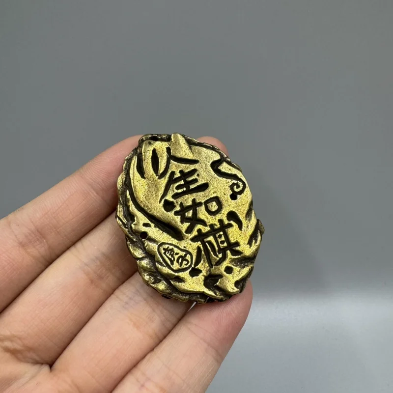 Brass Token Ornament Antique Collection: "Life is Like a Game of Chess" Decorative Piece