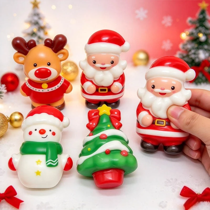 1-10PCS Christmas 2026 New Santa Claus Cartoon Figure Squishy Stress Relief Toy Educational Decompression Exquisite Fidget Gift