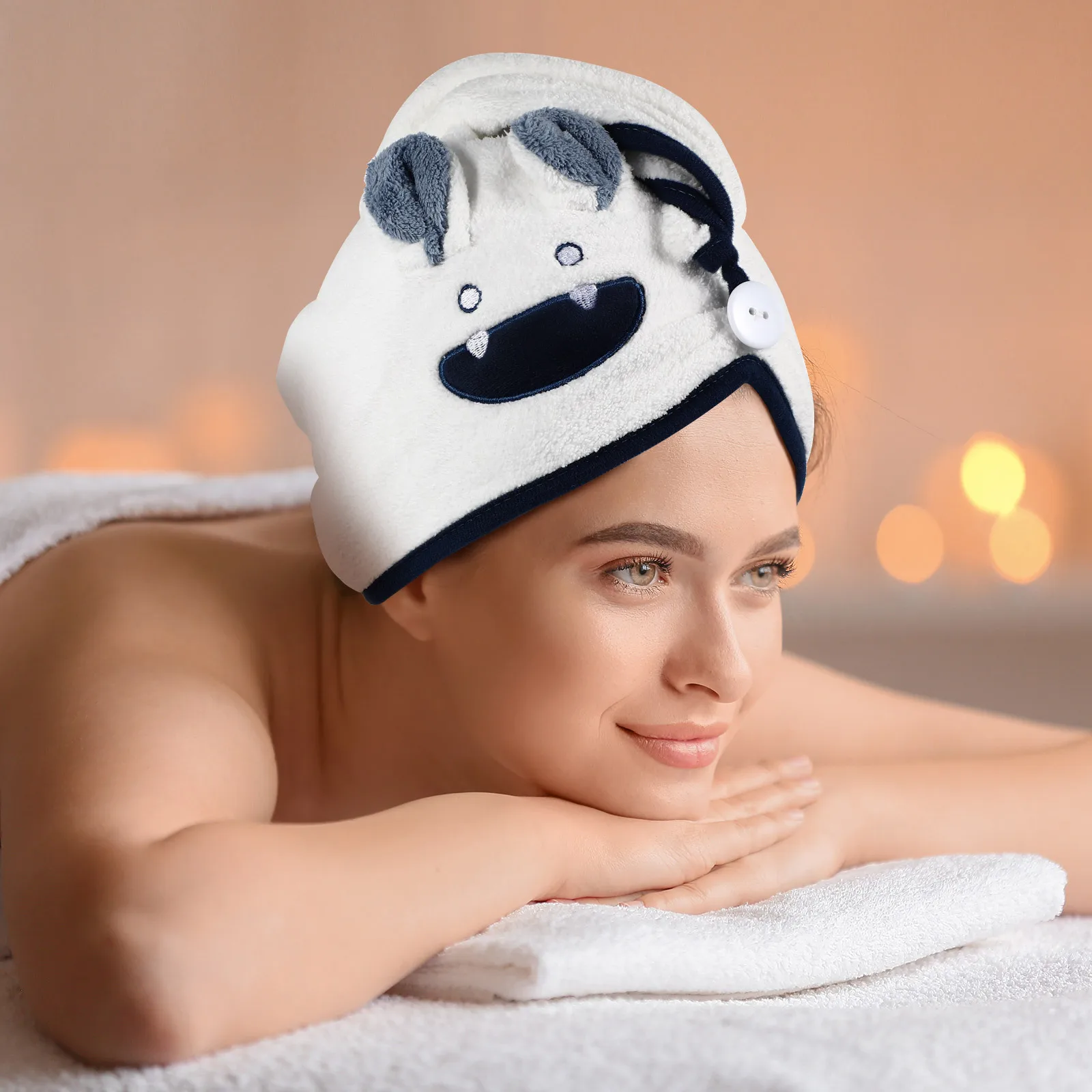 1 قطعة قبعة تجفيف الشعر من الصوف المرجاني لينة سوبر ماصة سريعة الجافة امتصاص الماء السريع منشفة الرأس للنساء