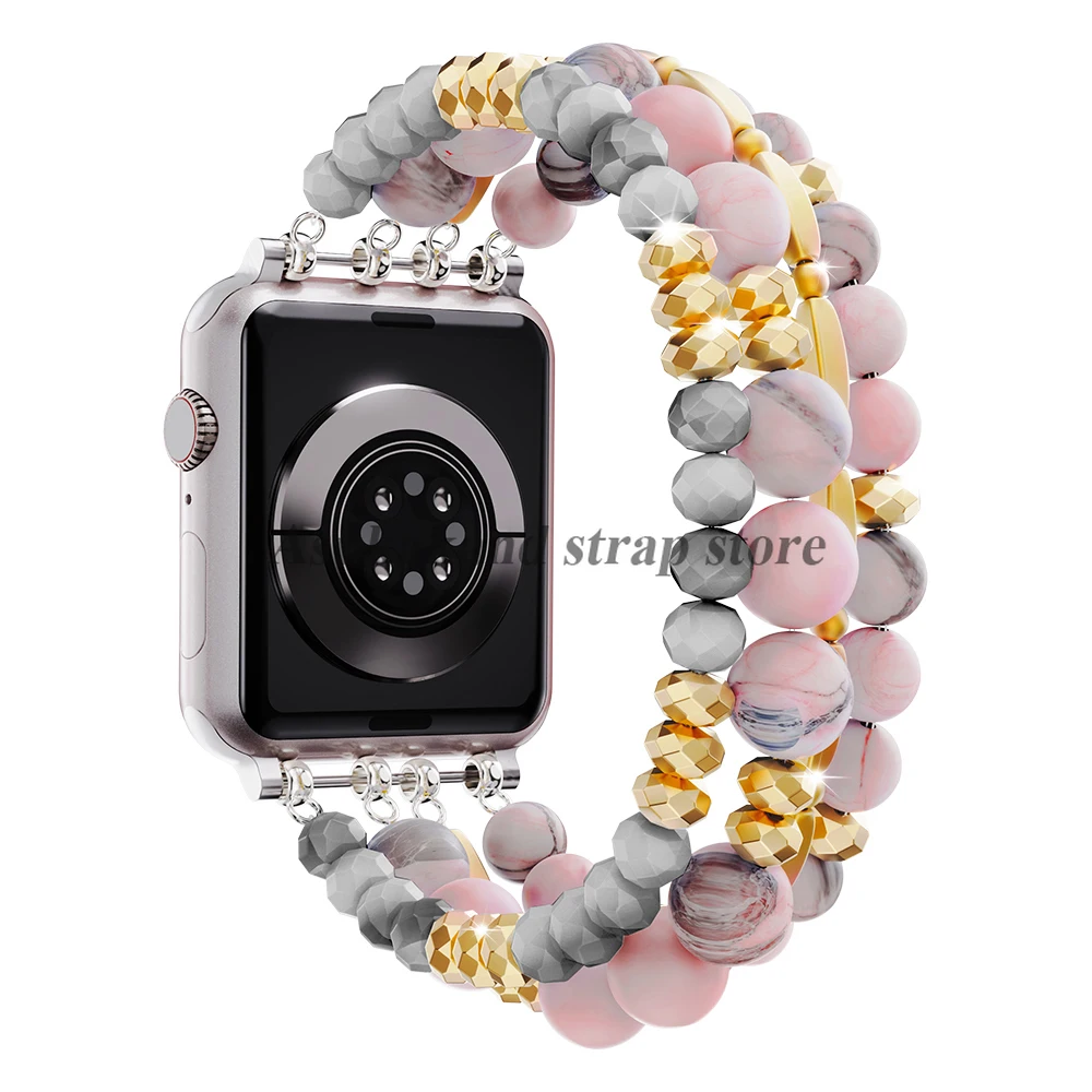 Link Perlen Armband Uhrenarmband für Apple Armband 38mm 40mm 41mm 42mm 44mm 49mm 45mm Damen Geschenk für iWatch 10 9 8 7 6 5 4 3 Ultra 2