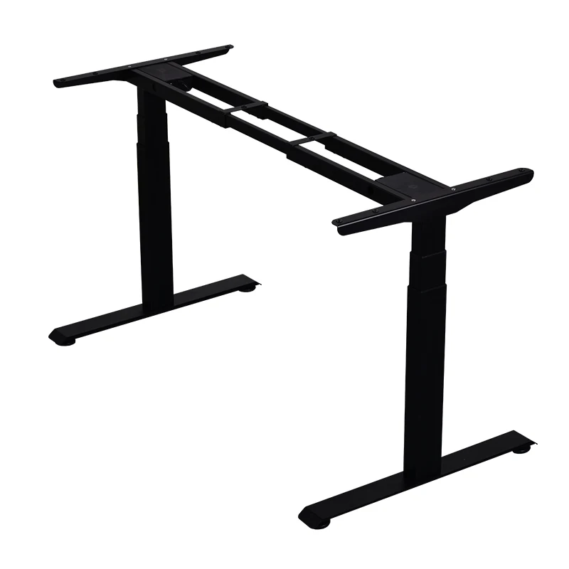 Escritorio eléctrico autoajustable de 3 etapas de lujo, asiento de pie con doble Motor, elevación, capacidad de carga de 120kg, velocidad de 35 mm/s, edificio de oficinas