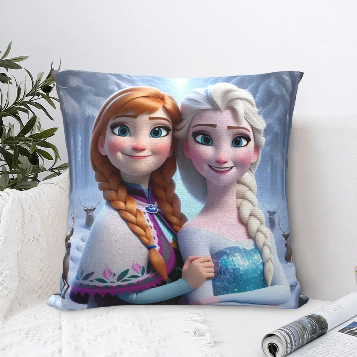 Frozen Elsa Princess Anna Pillow Case Novelty Pillow Cover Polyester Cushion Cover Pillowcases For Sofa Bedroom Home Decor