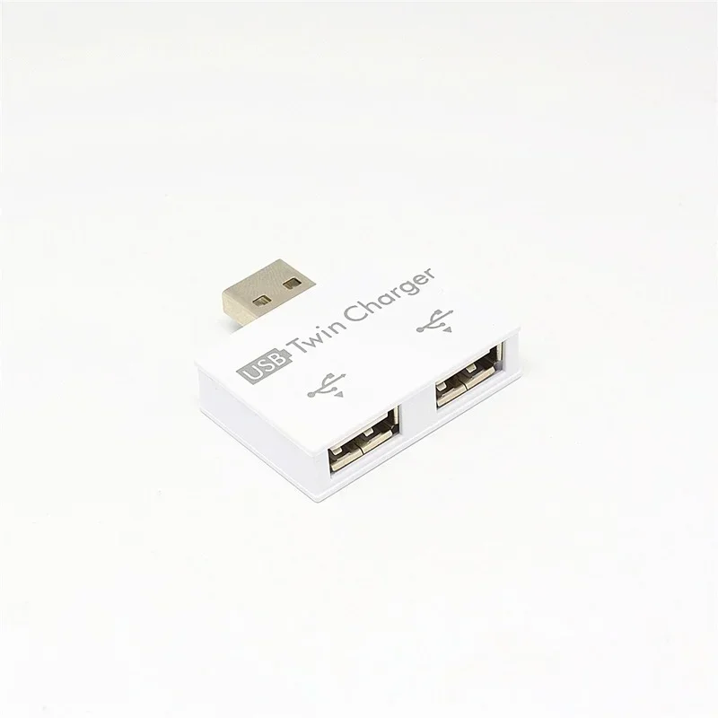 1PC Practical Portable Computer Phone ABS Mini Adapter 2 Port USB Hub Splitter Charger Extender for Phone Tablet Computer