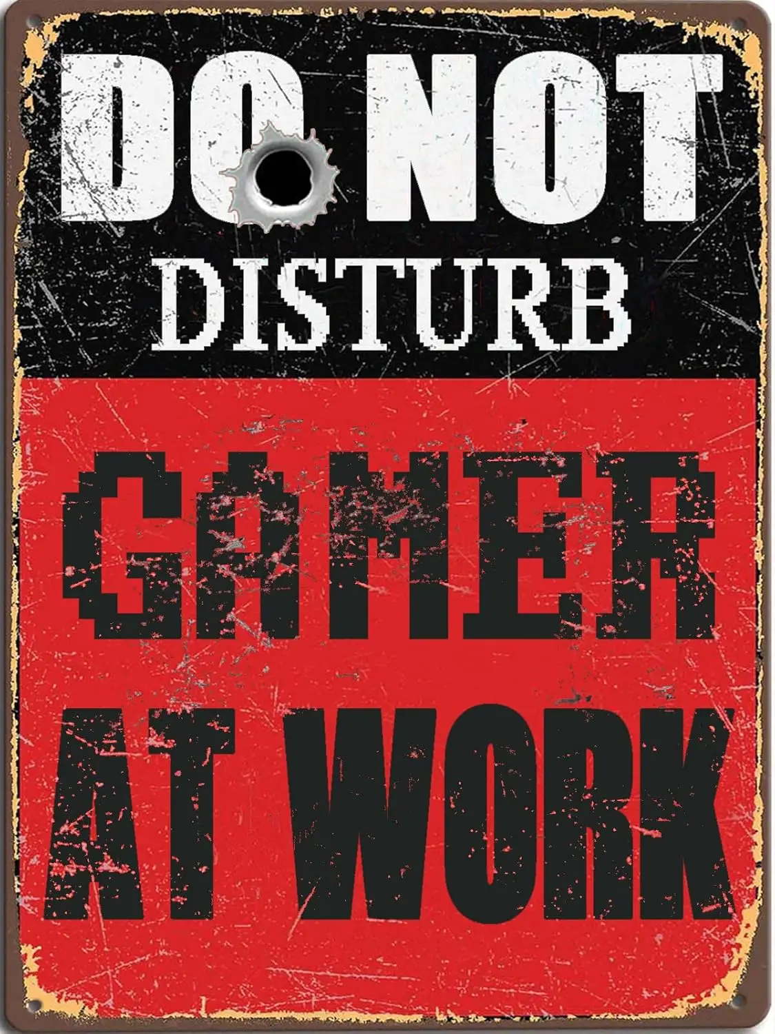 Metal Tin Signs Game Room Decor Do Not Disturb Gamer at Work Metal Tin Sign Gift For Gamer 12 x 8 Inch Funny Gamer Gift Gam sign