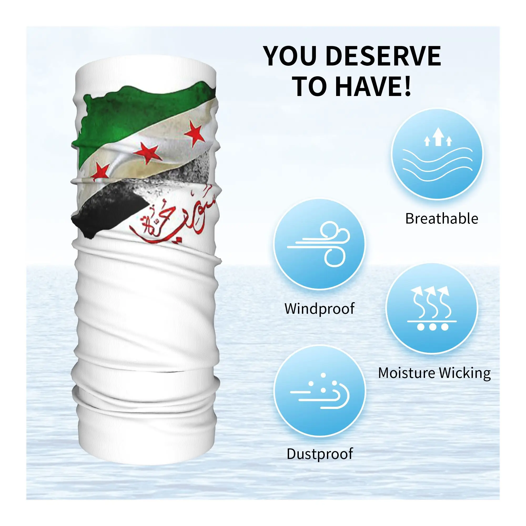 خريطة علم الثورة في سوريا الاستقلال السوري الخط باندانا الرقبة الجراب مطبوعة التفاف وشاح متعدد الاستخدام الدراجات وشاح ركوب الخيل