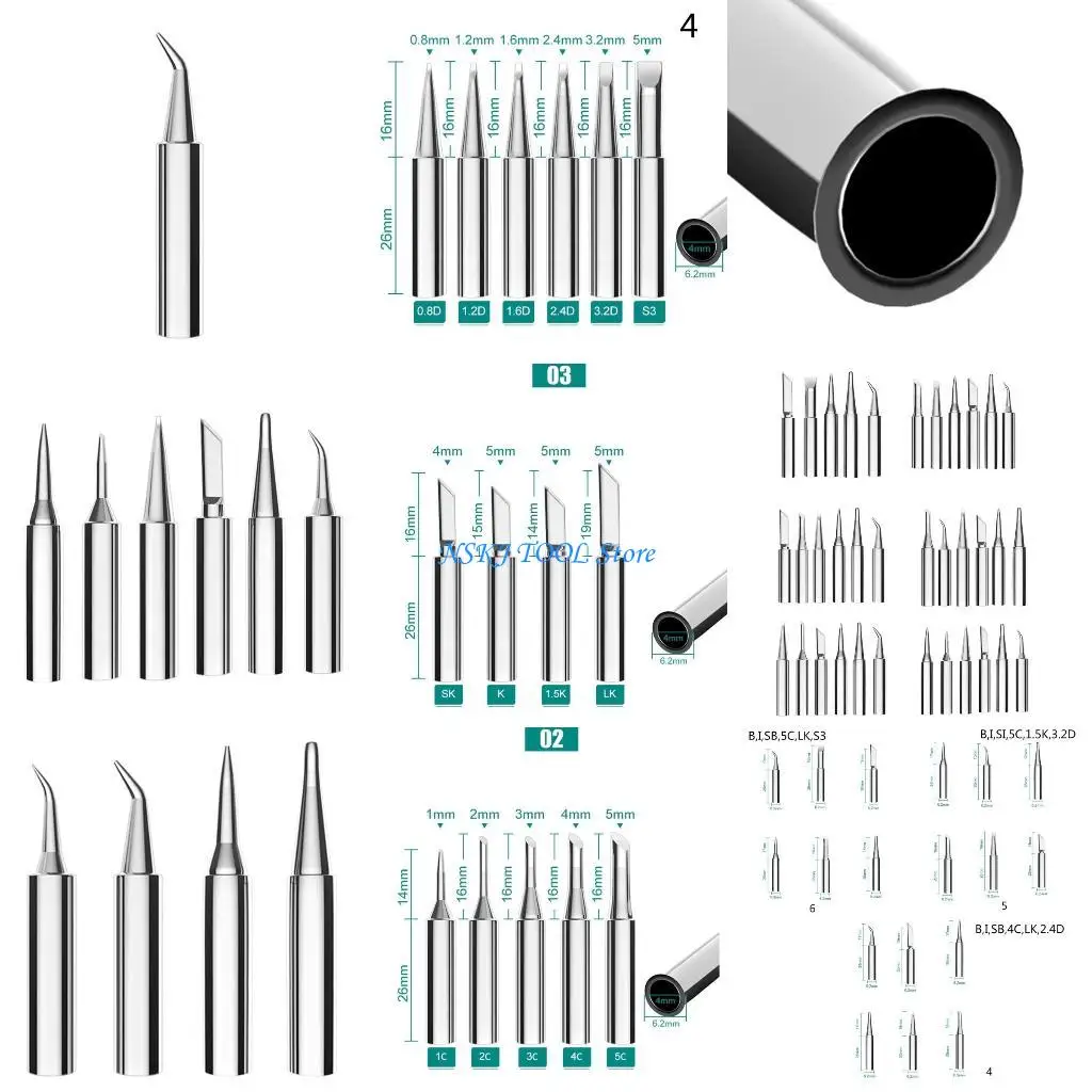 

L8RC Soldering Iron Tips Copper-Alloy Soldering Iron Head Solder Bits Electric 936