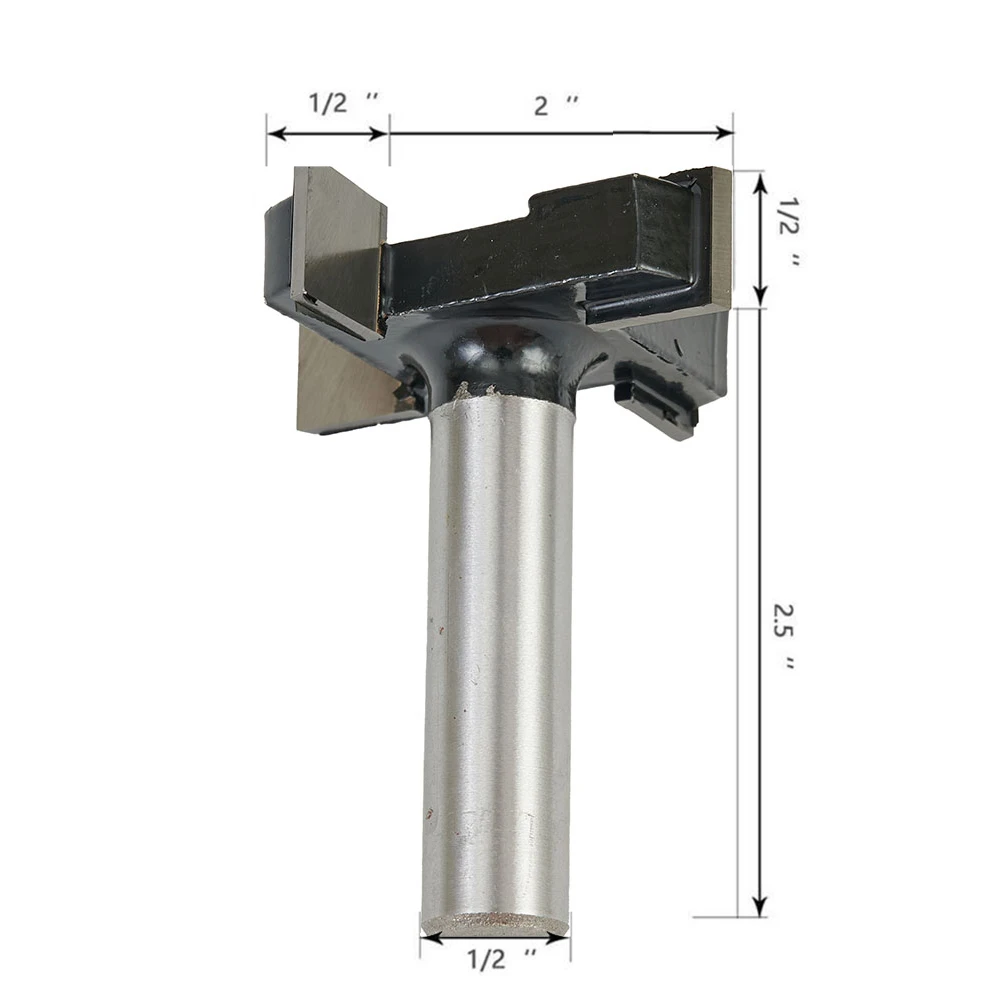 1 2        Shank Carbide T Type Tipped Router Bit Portable CNC Spoilboard Surfacing Router Bit Woodworking Tool For Planing