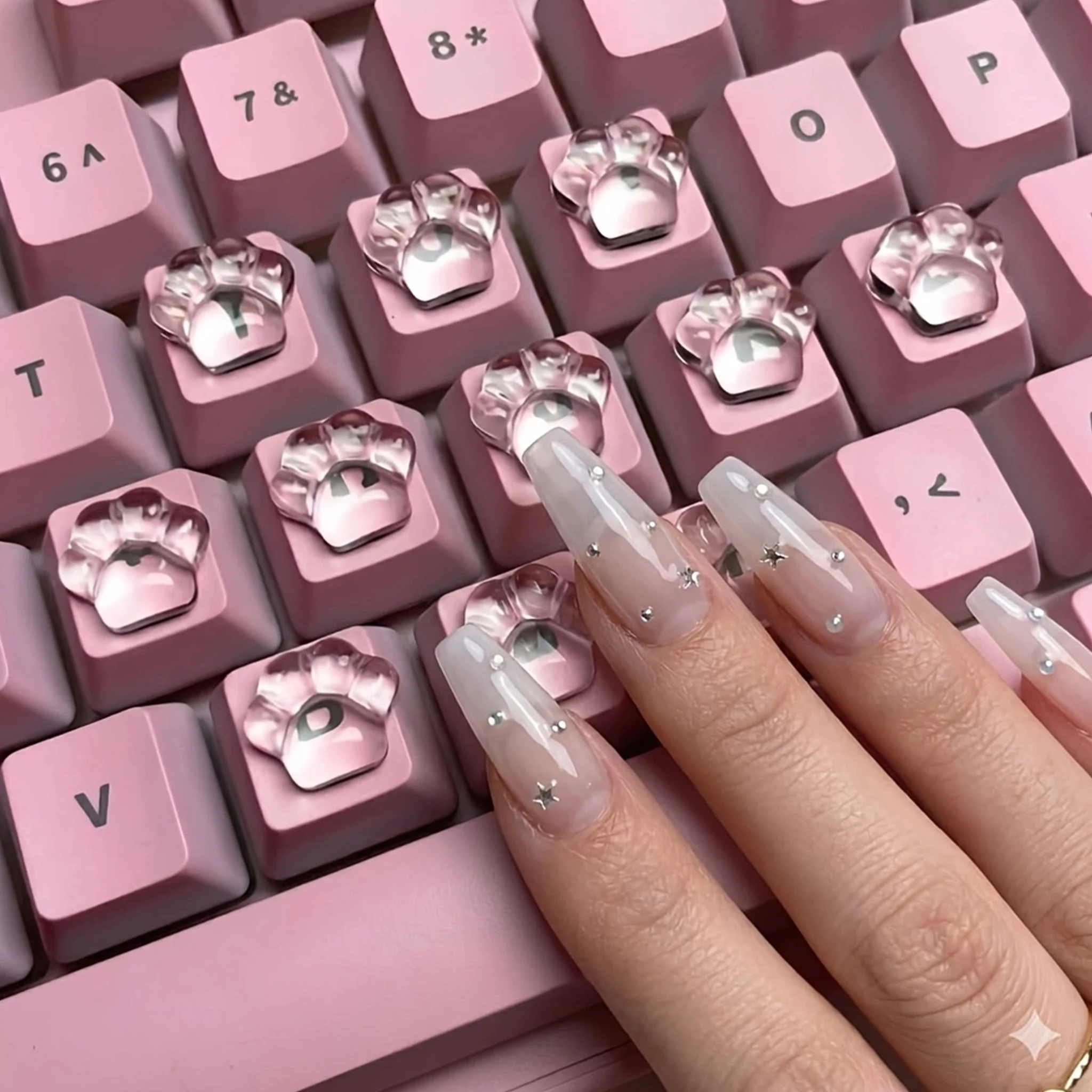10pcs mixed set nail art keyboard typing nail protector does not block text transparent enlarged font nail specific practical to