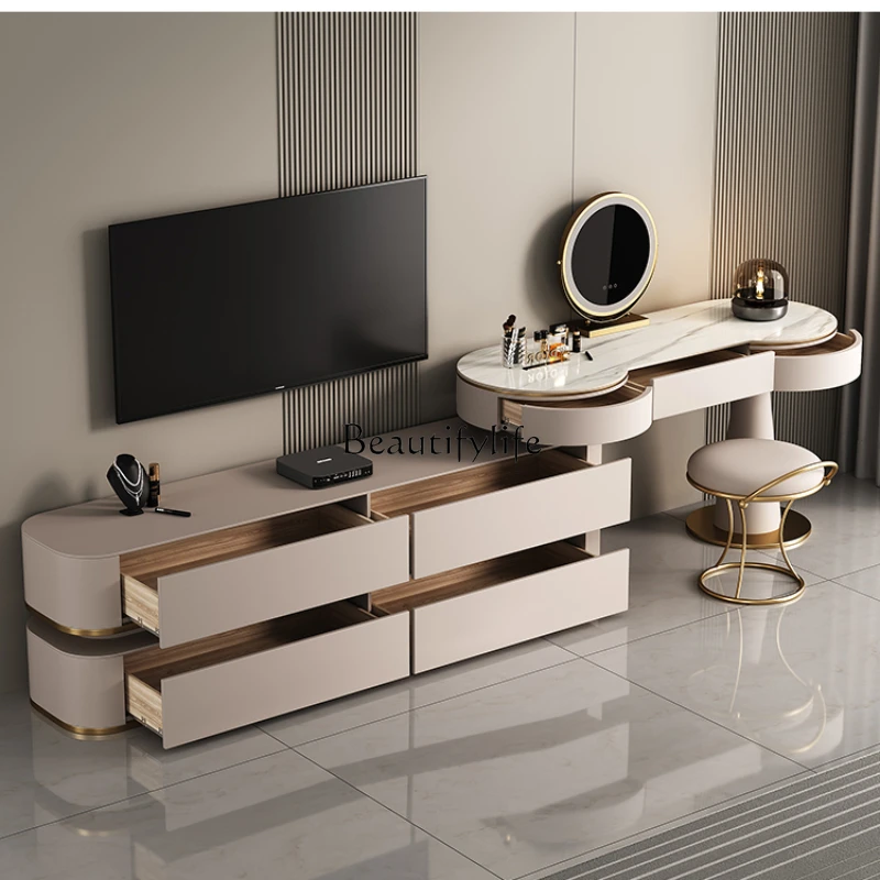 

Stone Plate Bed Front Cabinet Dresser Chest of Drawers Integrated Solid Wood Bedroom Designer Dresser