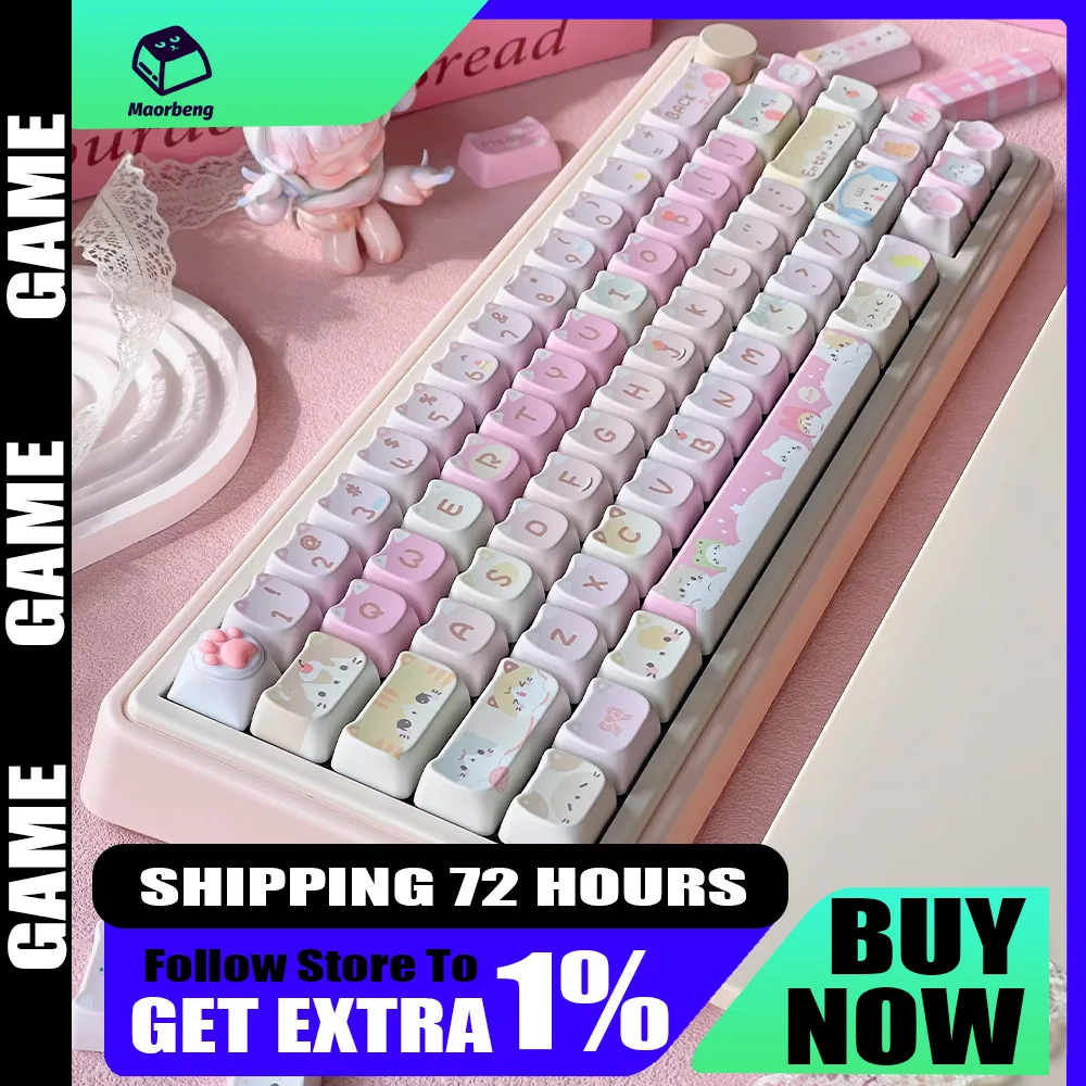 Maorbeng Team MAO Mechanical Keyboard Keycaps For Weikav Record Alice Crush80 PC Gamer 141Key Caps High Quality PBT MAO High