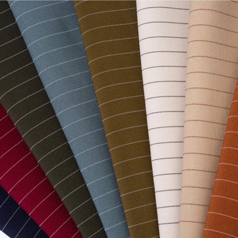 

Thickened Stretch Yarn-Dyed Fabric Minimalist Striped Autumn Winter Suit Professional Wear Vest Casual Pants Polyester Fabric