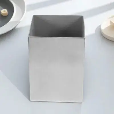 الفولاذ المقاوم للصدأ حامل قلم منظم مكتب كوب رصاص لمكتب القرطاسية فرشاة للمكياج تخزين سطح المكتب أشتات الحاويات #6