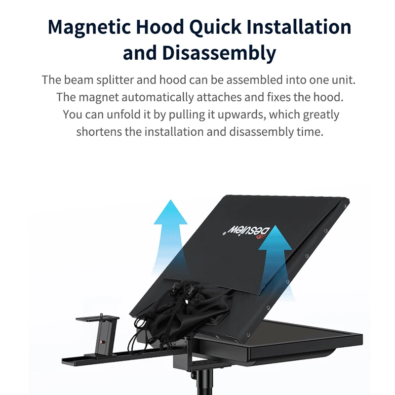 New Desview T20 20-inch  Large Screen Teleprompter 1080P With Flip Function For DSLR Camera iPad Smartphone Interview Recording