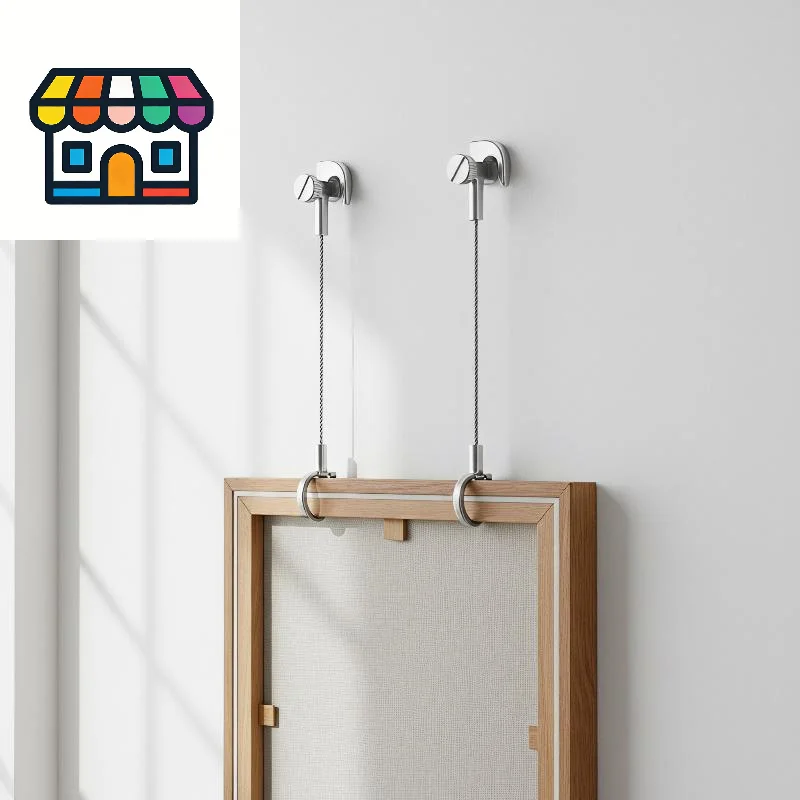 Heavy Duty Stainless Steel Picture Hanging Hooks Silver Rail Easy Installation for Wedding Photo Family Portrait Hanging