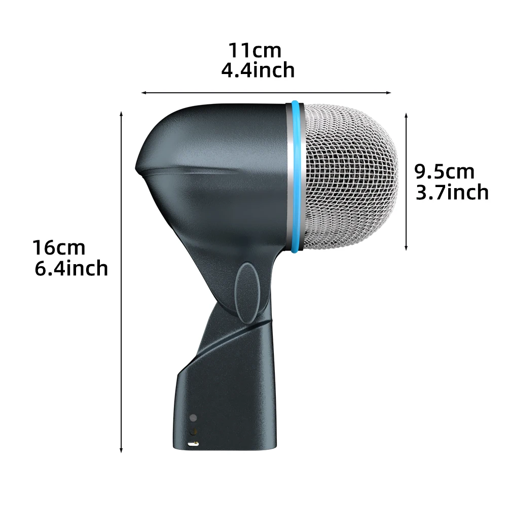 52A Drum Microphone Instrument Kick Drum Bass Mic Dynamic Bass Snare Metal Body
