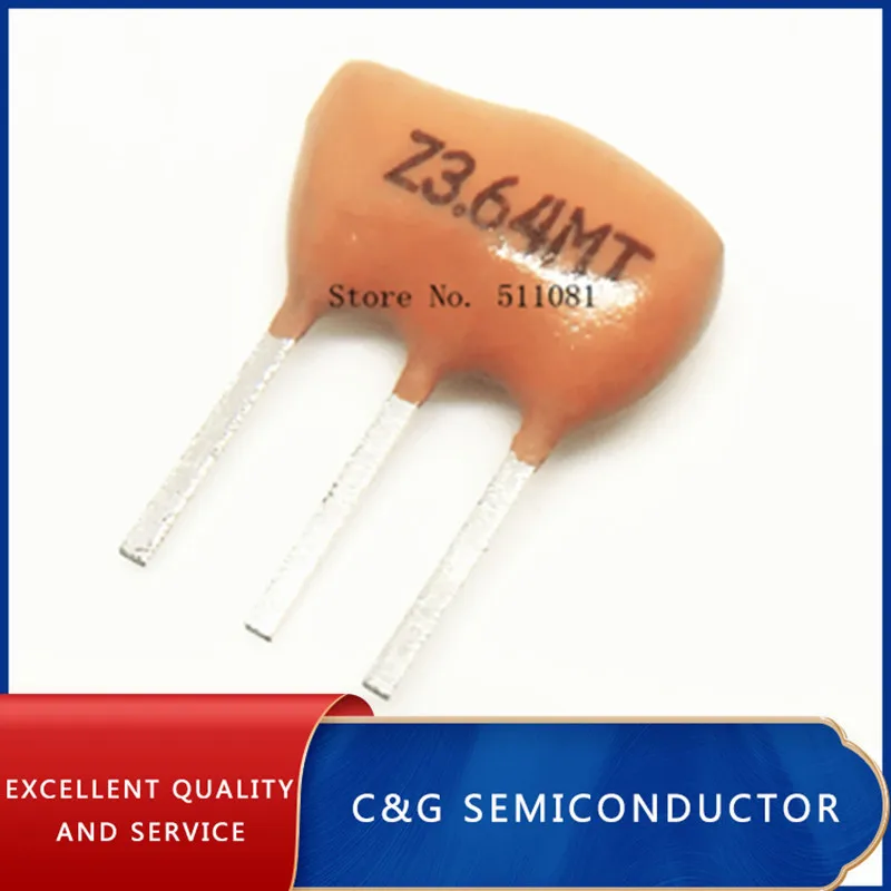 100pcs Ceramic Resonators ZTT 3.64MHZ 3.64MHZ 3.64M 3P DIP-3 4MHZ 5MHZ 6MHZ 8MHZ 10MHZ 12MHZ 16MHZ 20MHZ