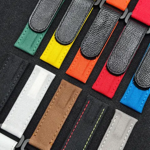 20mm 21mm Replacement Watch Strap, Nylon Canvas With Velcro, Import Genuine Leather, Resin Buckle For Rolex Submariner Daytona