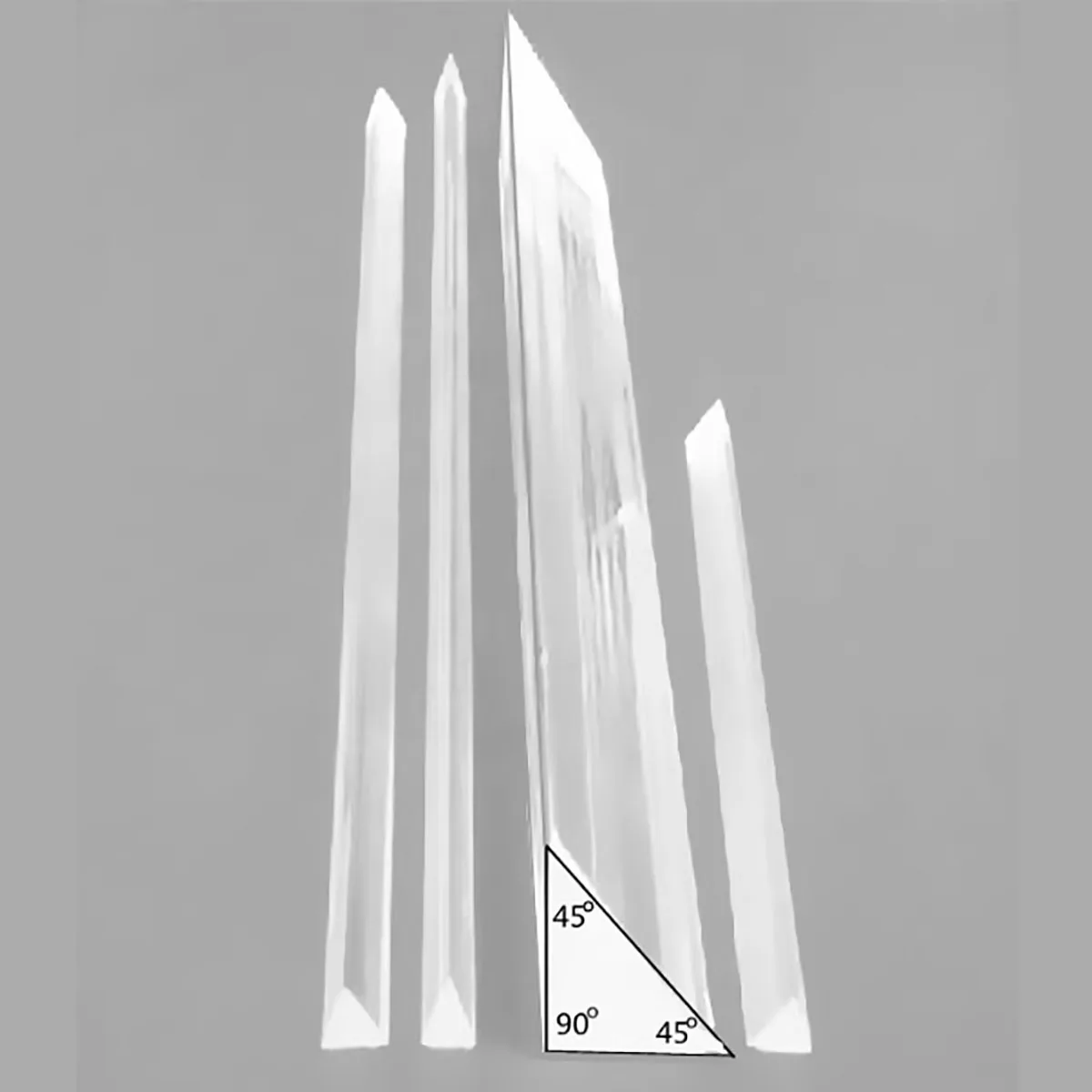 직각 삼각형 PMMA 라이트 가이드 로드 아크릴 삼각형 솔리드 로드 투명 유기 유리 로드