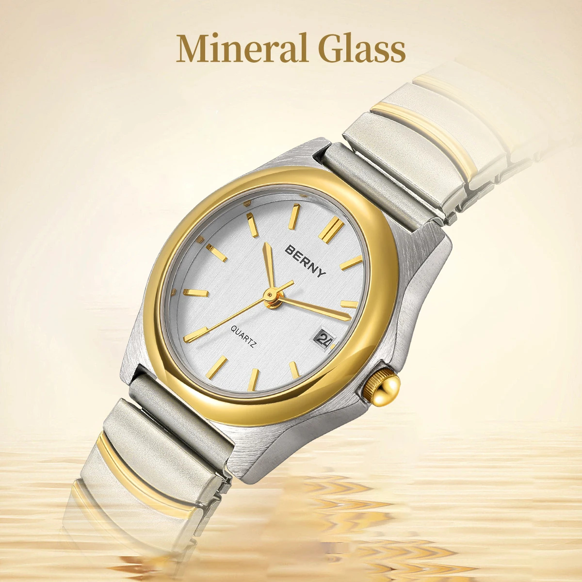 BERNY Ladies Watch Fashion Minimalist Quartz Watch 3ATM Waterproof Brass Spring buckle Quartz Wristwatch Clock Gift