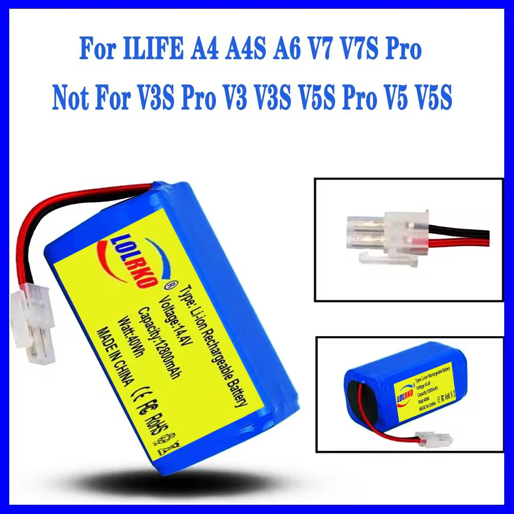 14.8V 12800mAh Dobrej jakości bateria do odkurzacza robota ilife V50 V55 V8s V3s Pro V5s Pro V8s X750 Pojemność baterii: 600