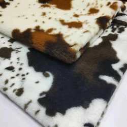 Tessuto in pelliccia sintetica di pelliccia animale imitazione indumento latte modello mucca per patchwork