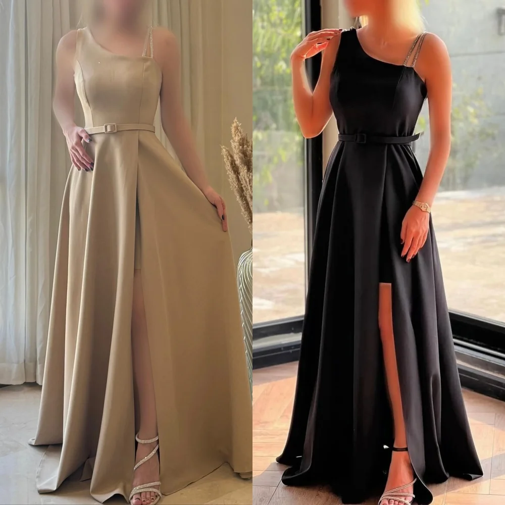 

Customized Classic Simple Jersey Sequined Ruched A-line Off-the-shoulder Long Dresses Bespoke Occasion Dresses Fashion Matching