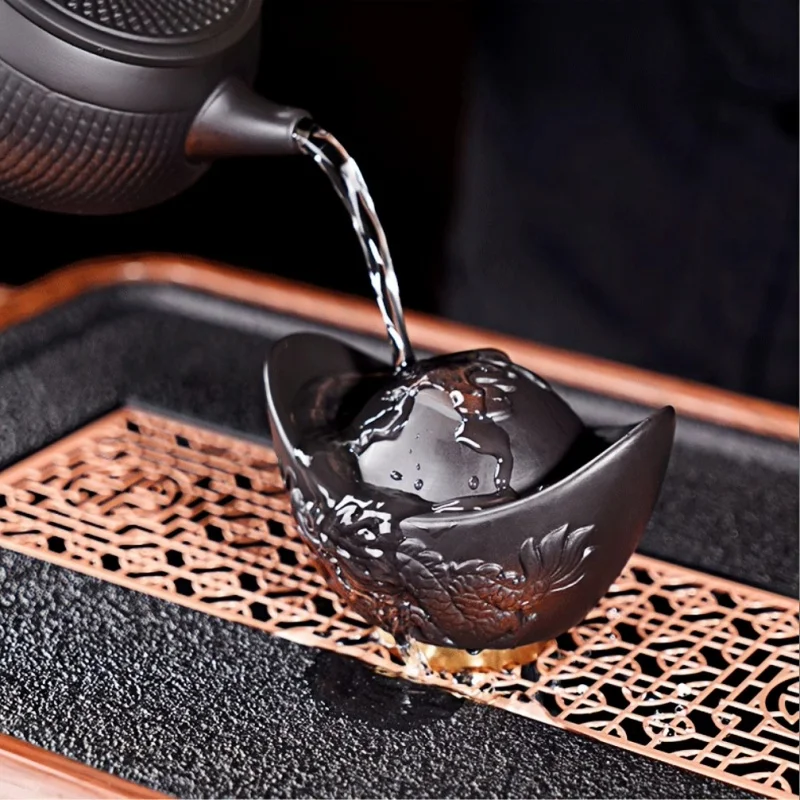 High-end Teapot Cover Holder Purple Sand Xianglong Cover Tray Tea Ceremony Accessories Creative Teaware Vintage Tea Cover Holder