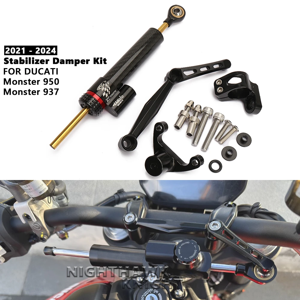 Motorcycle Accessories Steering Stabilizer Damper Bracket Kit Mount Support For Ducati Monster 950 Monster937 2021 2022 2023