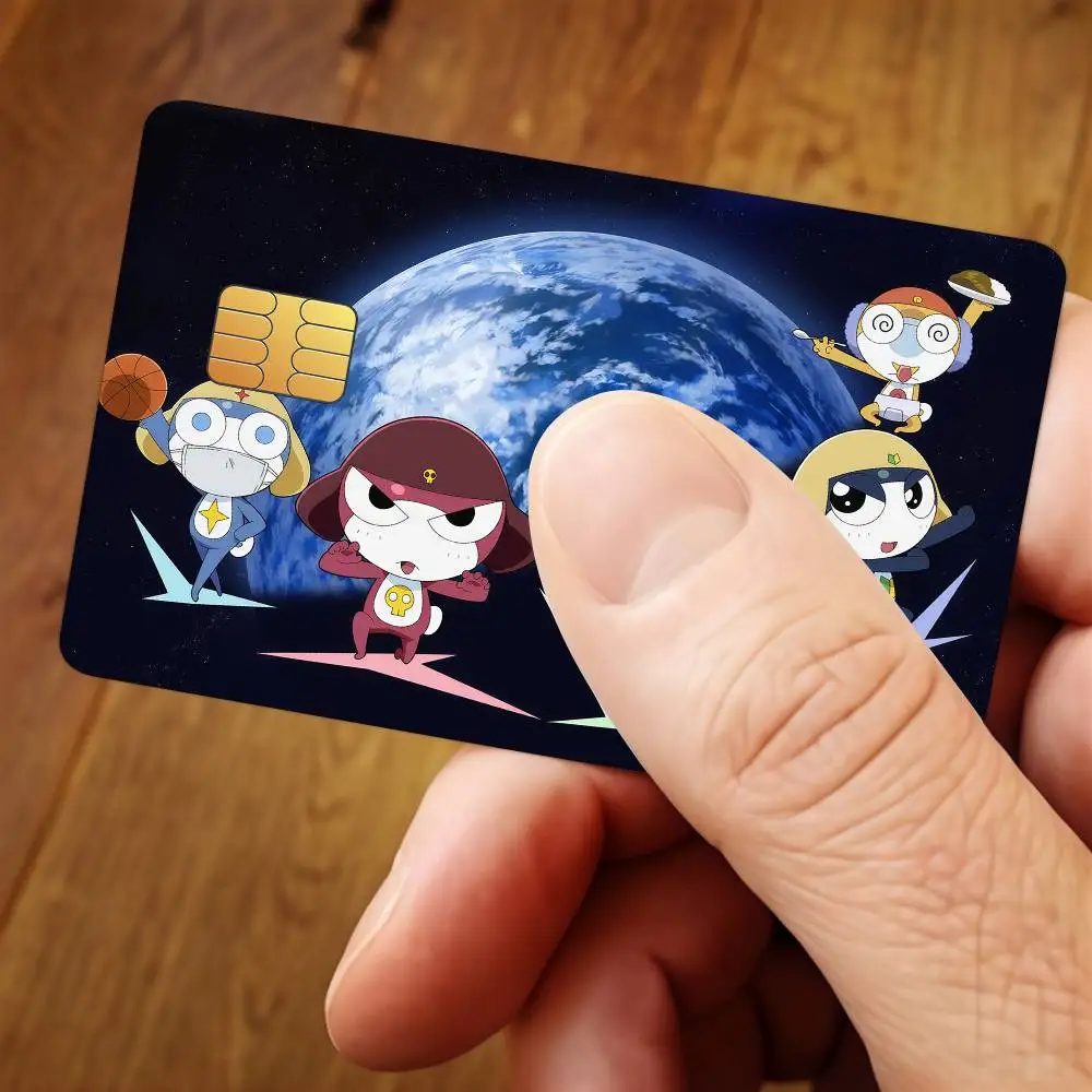 Anime K-Keroro Credit Card Public Transportation Cards Protective Sticker Waterproof Card Face Decoration 4PCS