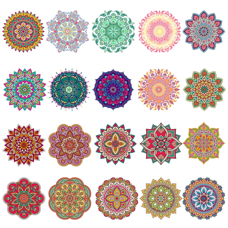 Ethnic Style Mandala Flower Heat transfer Clothing T-shirt Printing Stripe Heat Transfer Yoga Clothing accessories