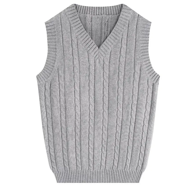

Men's Thick Knit V Neck Wool Sweater Vest Plus Size Chunky Cable Knit Cardigan No Sleeves Autumn Winter Casual Wear
