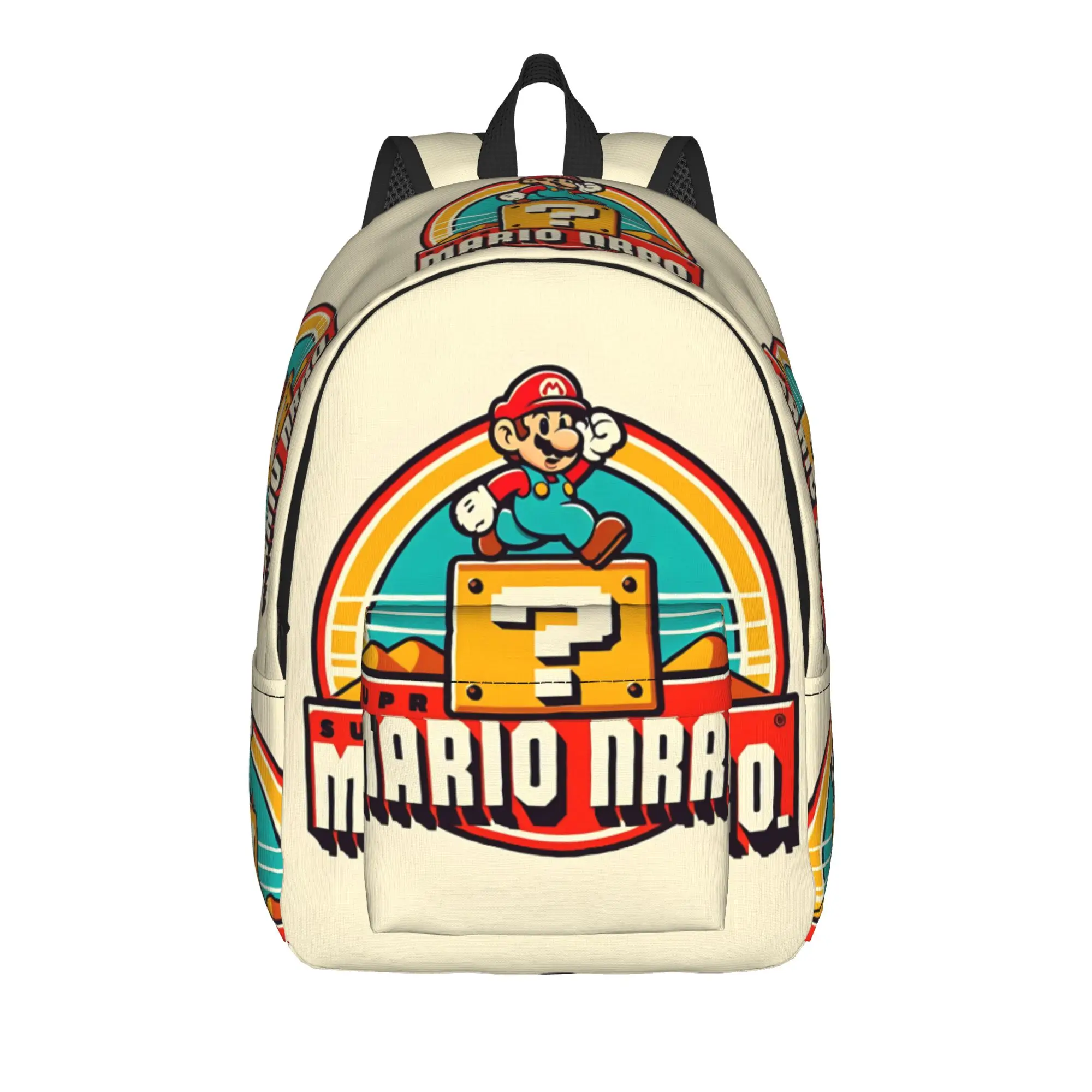 Fashion Cartoon Super Mario Backpack  Mochilas Fashion Office Work Retro Washable Rucksack