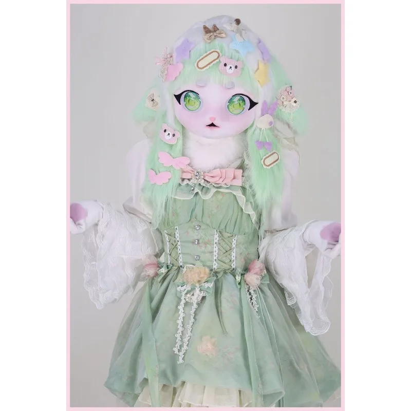 

Handmade Cute Kigurumi Head Fursuit Cosplay Costume Kig Furry Mask Lolita Accessories Suit for Women Girls Festival Gifts