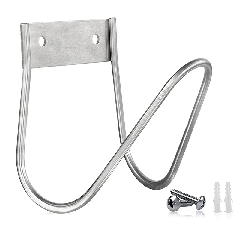 1Set Metal Garden Hose Holder Water Secure Hose Hanger Wall Mount Heavy Duty Stand For Outside Yard With Screws