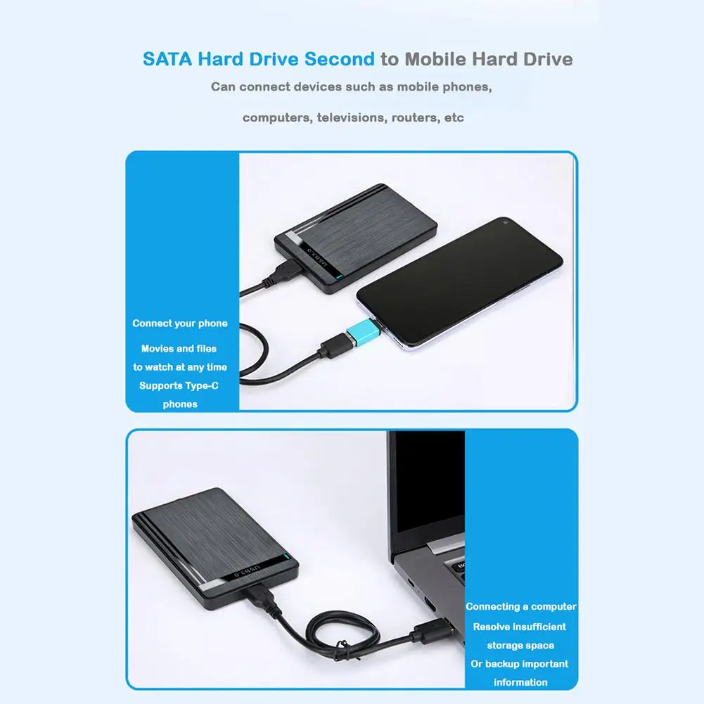 2.5-inch SSD Solid State Mechanical Serial Port SATA Case External 3.0 Interface Hard Micro Disk USB Toolless Mobile E1T7