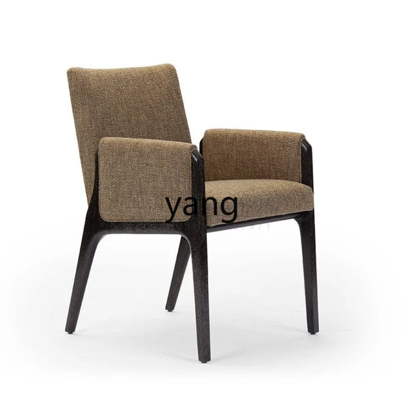 

YHM simple modern solid wood fabric restaurant reception backrest reception chair
