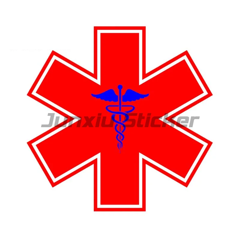 Star of Life Red Cross EMT Emergency Medical Technician Sticker Die