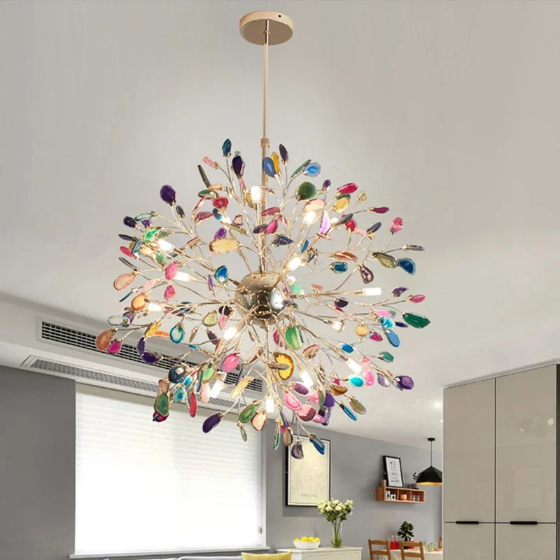 

Скандинавская мода, люстра для гостиной, креативная столовая, спальня, агатовая люстра, магазин одежды, светодиодный подвесной светильник