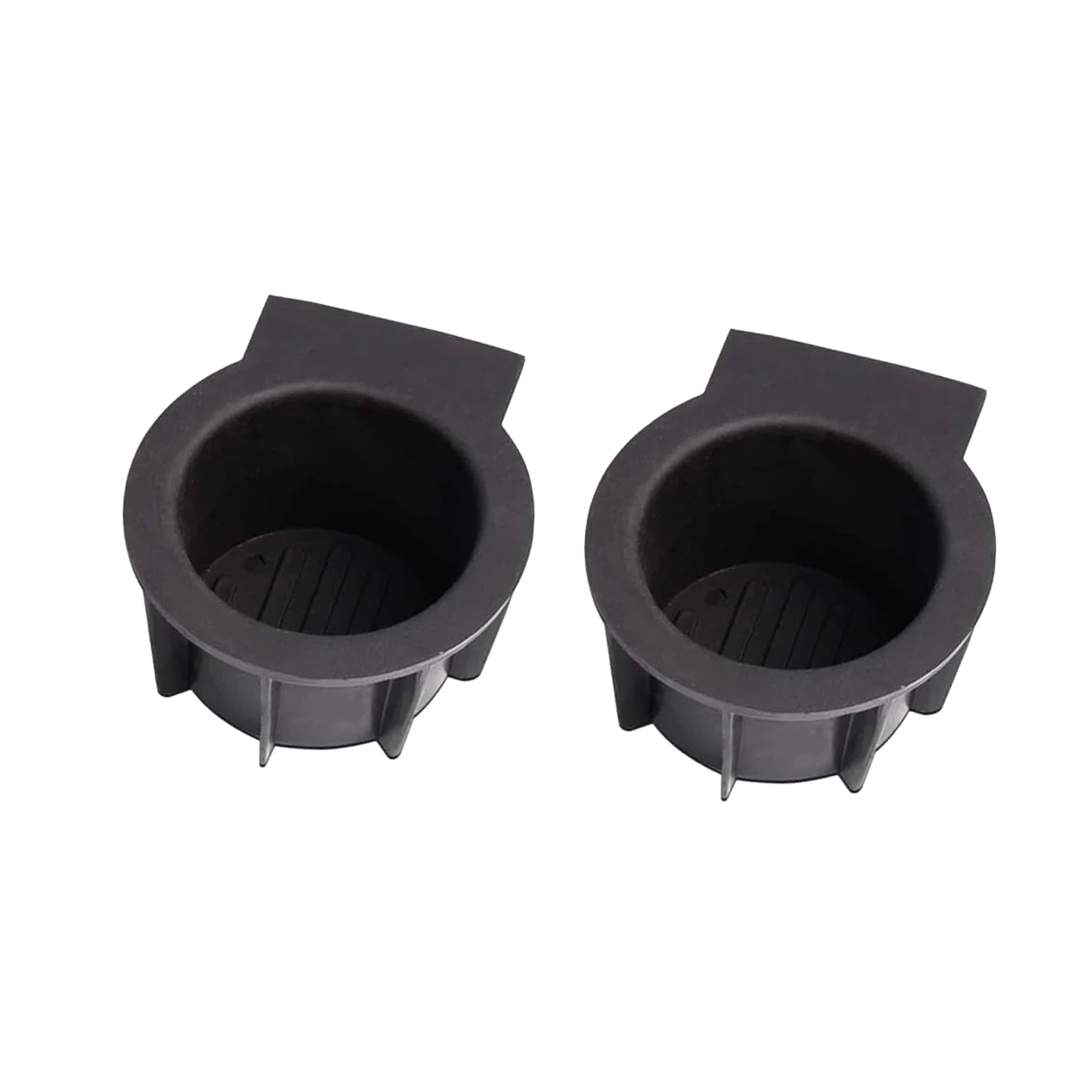 2x Front Console Cup Holder Inserts For Ford F150 09-14 W/h Flow Through Console Direct Replacement Car Accessories