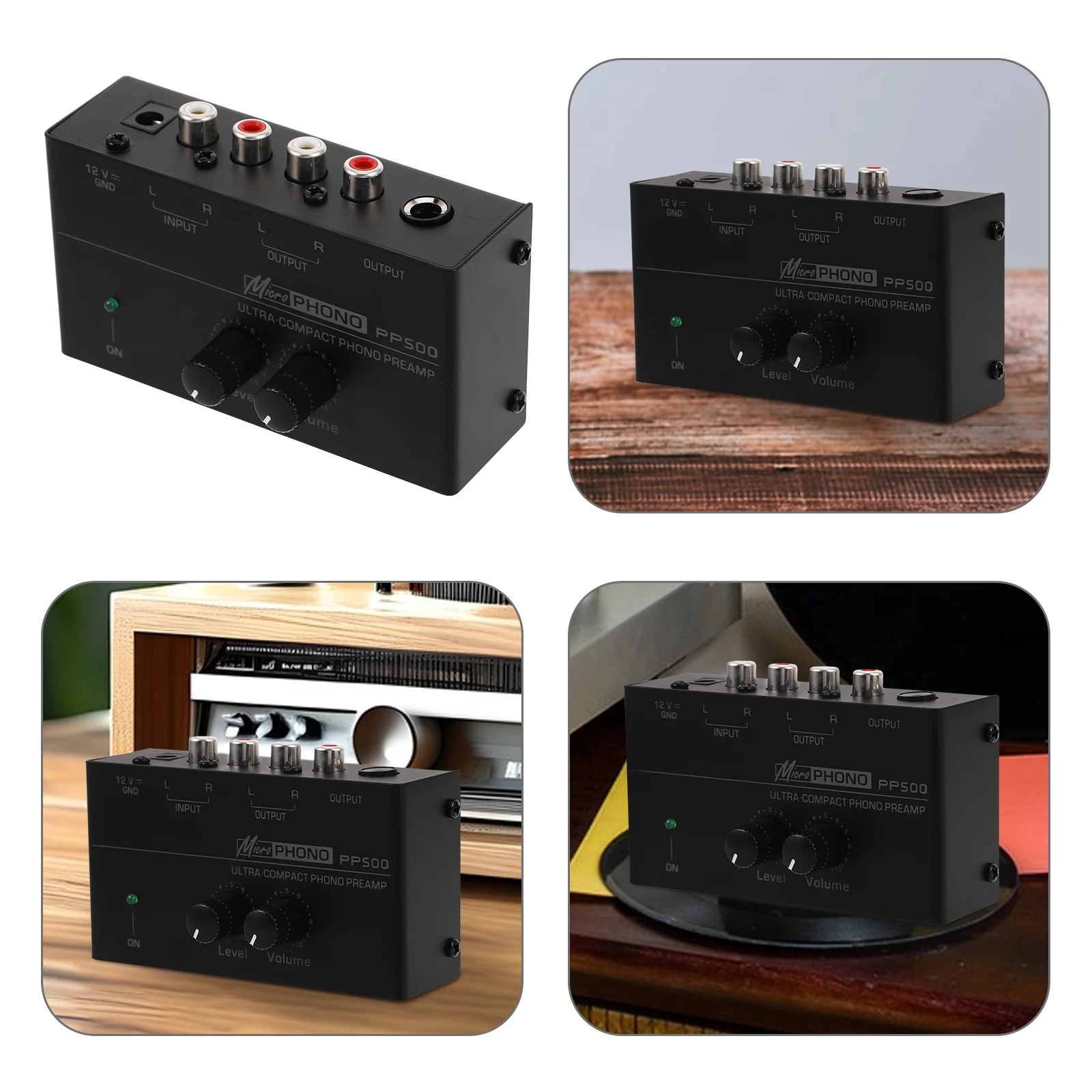 

Phono Preamp Turntable Black Phono Preamp Vinyl Record Amplifier Tube Preamplifiers High Gain Volume Control
